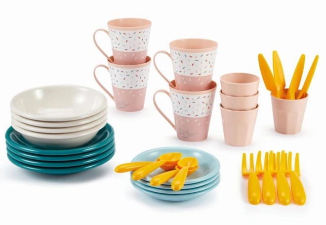 Buntes Kunststoff-Picknickgeschirr-Set