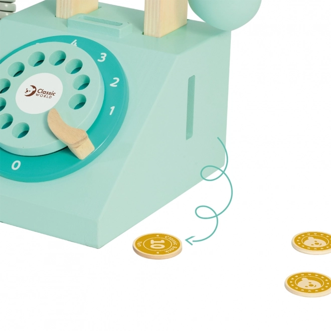 Klassieke houten telefoon voor kinderen