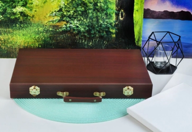 Grote kunstset in houten koffer voor kleine schilders - 81 stuks