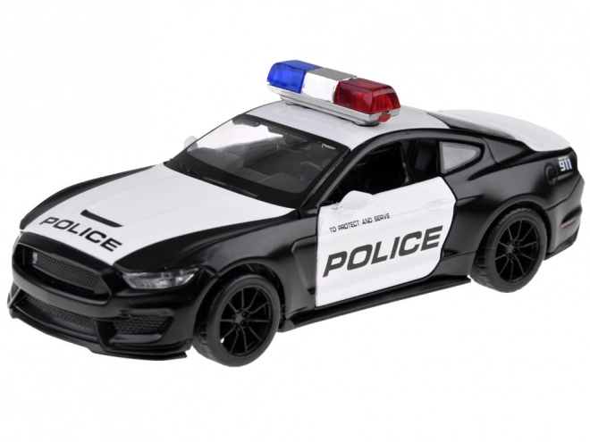Metalen politieauto Ford Shelby GT350 op schaal 1:32 met zwaailichteffecten