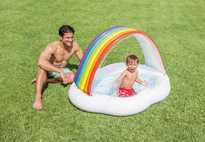 Opblaasbaar kinderzwembad Regenboog 142 x 119 x 84 cm