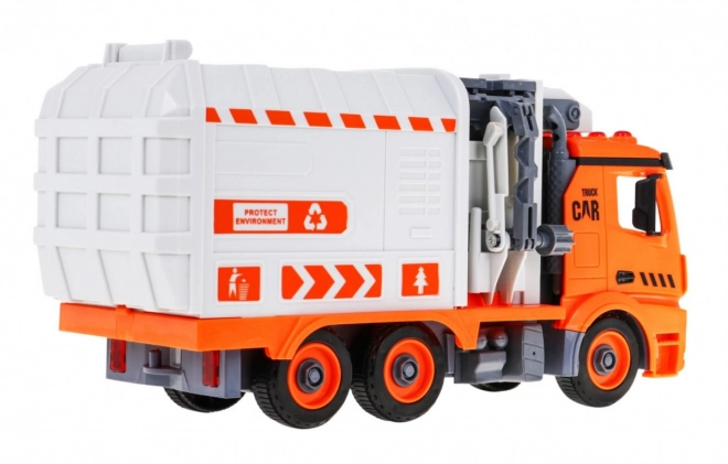 Interactieve vuilniswagen voor kinderen 3+ Leert over ecologie + 4 containers + afvalkaart