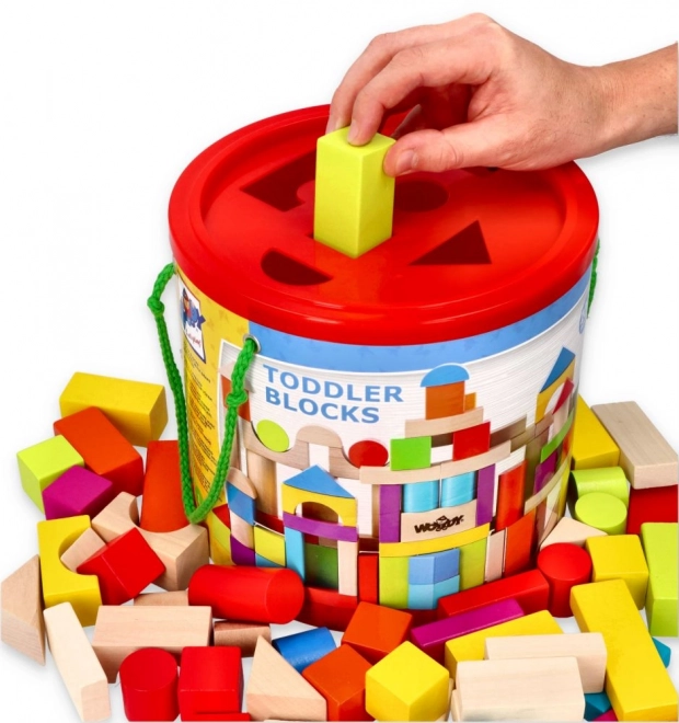 Gekleurde houten blokken 100 stuks