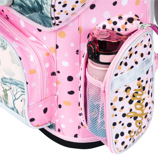 Schoolset BAAGL Safari: Ergonomische rugzak, etui, zak, mappen, doos