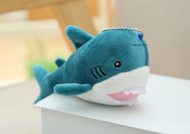 Pluche Haai Blauwe Sleutelhanger Mascotte 12 cm