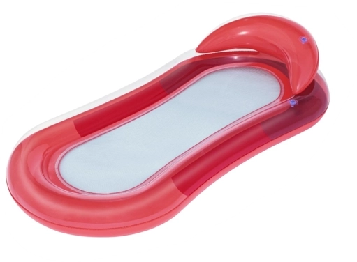 Rood opblaasbaar luchtbed met gaasbodem
