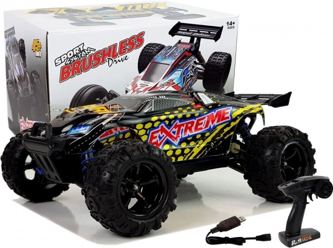 Yellow Racing Car with Remote Control 1:18 ENOZE