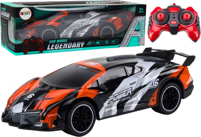 rc sportauto 1:10 grijs‑oranje tot 25 km/u