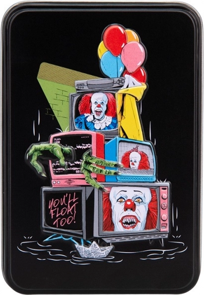 Pennywise speelkaarten in een metalen doos