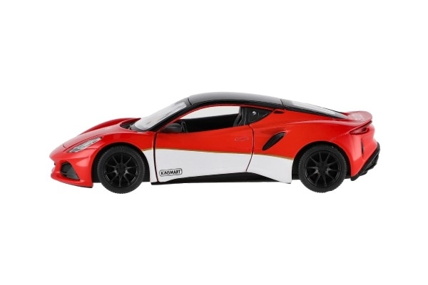Auto Kinsmart Lotus Emira 1:38 metaal/plastic 12,5cm 3 kleuren met pull-back mechanisme 12 stuks in doos