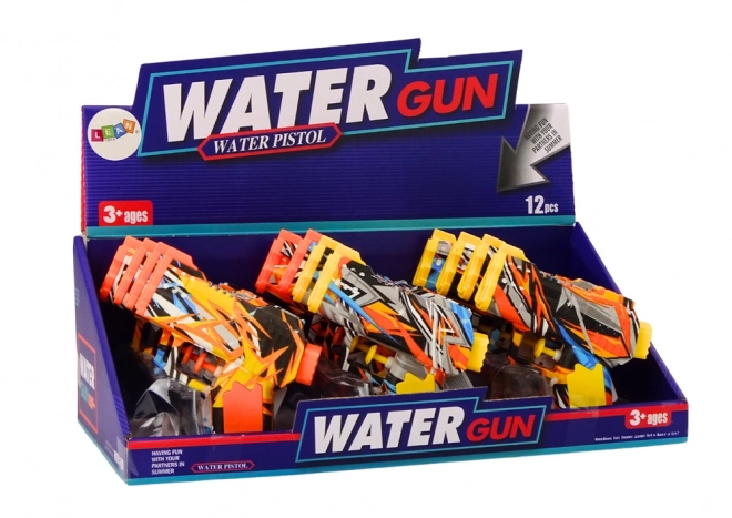 Kleine waterpistool geel oranje graffiti