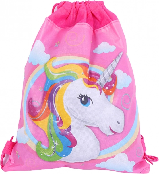 Schooltas voor schoenen met eenhoornmotief roze 35x27 cm