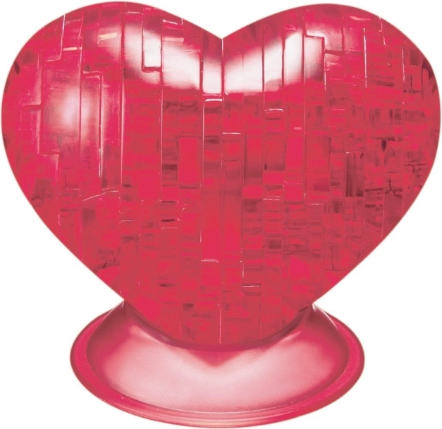 Puzzle en cristal 3D cœur rouge 46 pièces