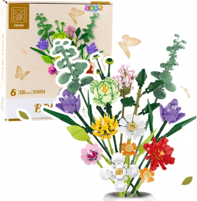 Constructieset – decoratief boeket van bloemen, 836 stukjes