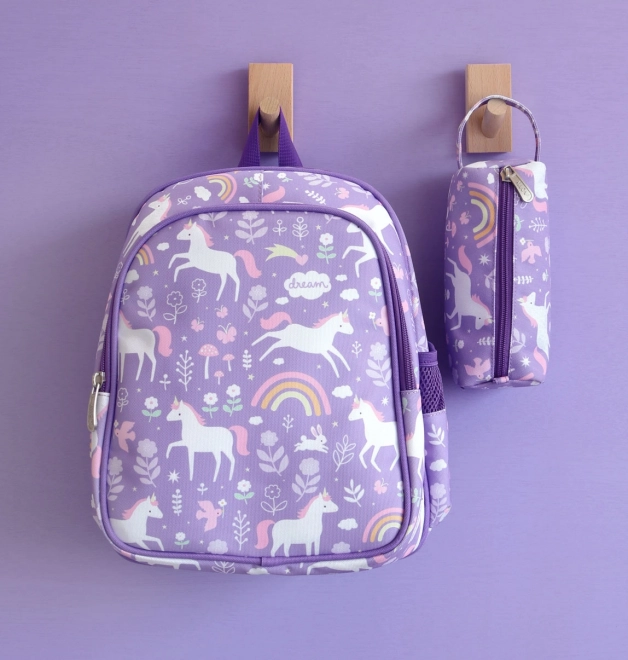 Un Petit Lovely Company sac à dos pour la maternelle – Licornes et arc-en-ciel