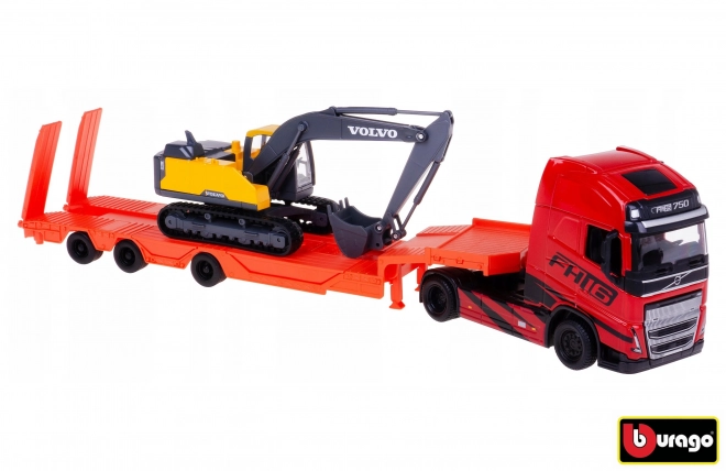 Kamion Constructie met graafmachine Volvo