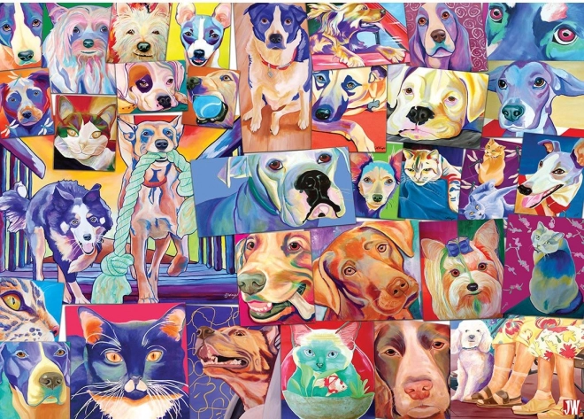 Puzzel Wereld van katten en honden 1000 stukjes