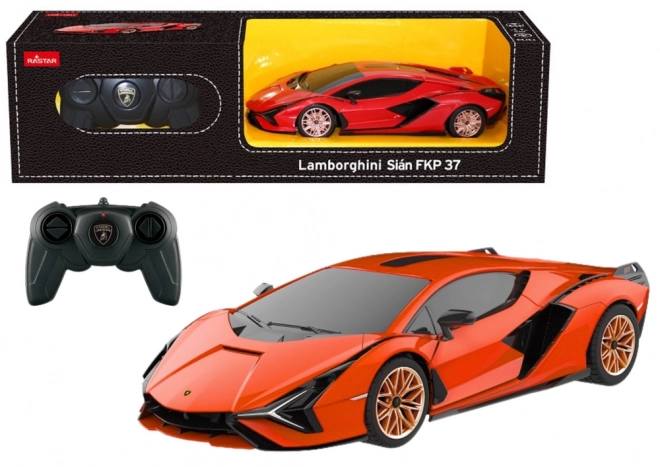RC auto 1:24 Rastar Lamborghini Sian oranje