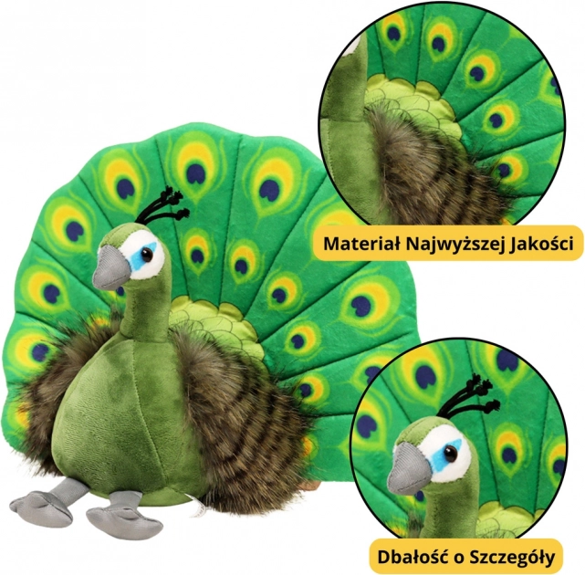 Stuffed Toy Elegant Peacock Green 30 cm