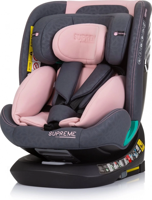 Siège auto CHIPOLINO Supreme i-Size 40–150 cm avec ISOFIX et base pivotante 360° – Flamingo