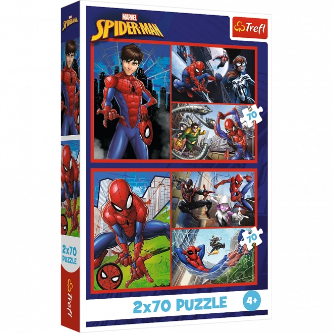 Puzzle 2x70 - Spinnen-Geschichten Disney Marvel Spiderman