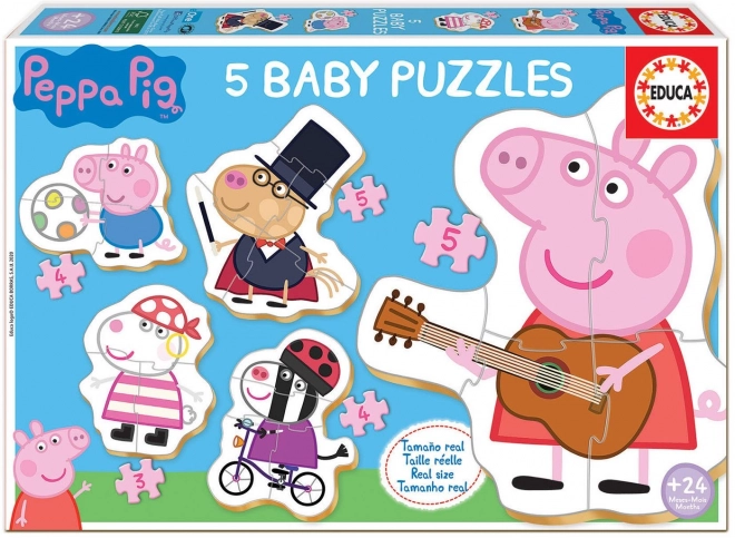 Educa Puzzle Peppa Wutz für Kinder 2+, 5 in 1