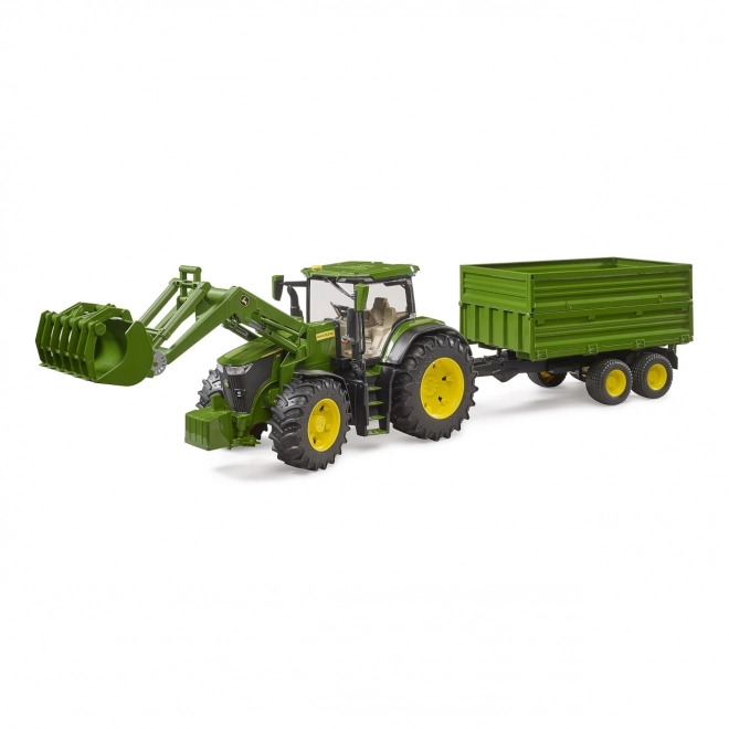 Traktor John Deere 7R mit Frontlader und Anhänger