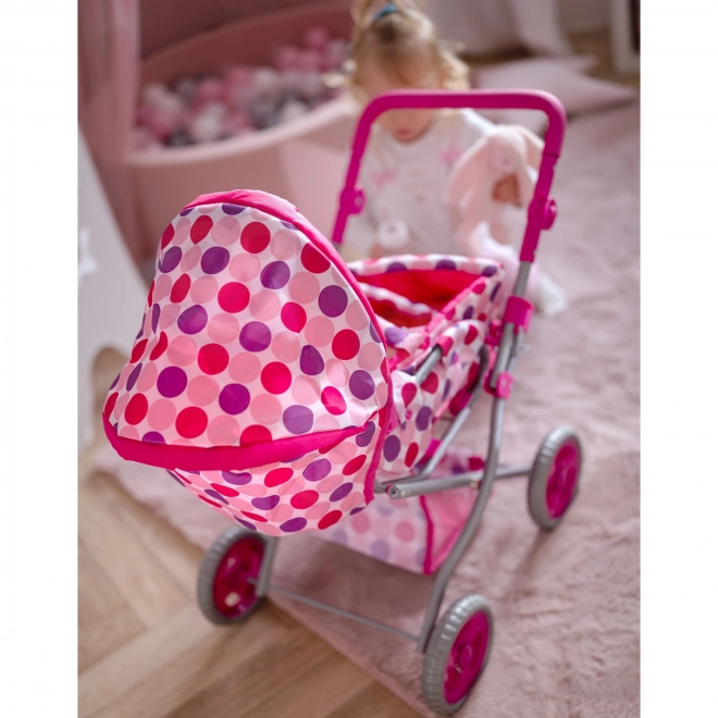 Rosa 3-in-1 Puppenwagen mit Punkten