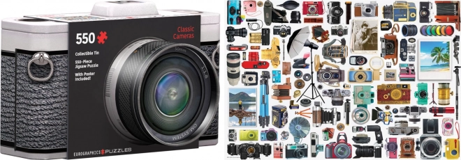 EUROGRAPHICS puzzel in een blikken doos – klassieke camera, 550 stukjes