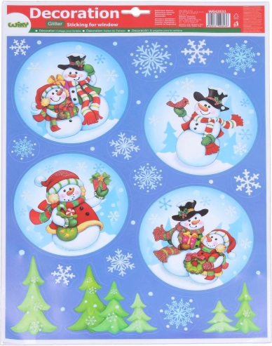 Décoration de fenêtre boules 41 × 29 cm Noël