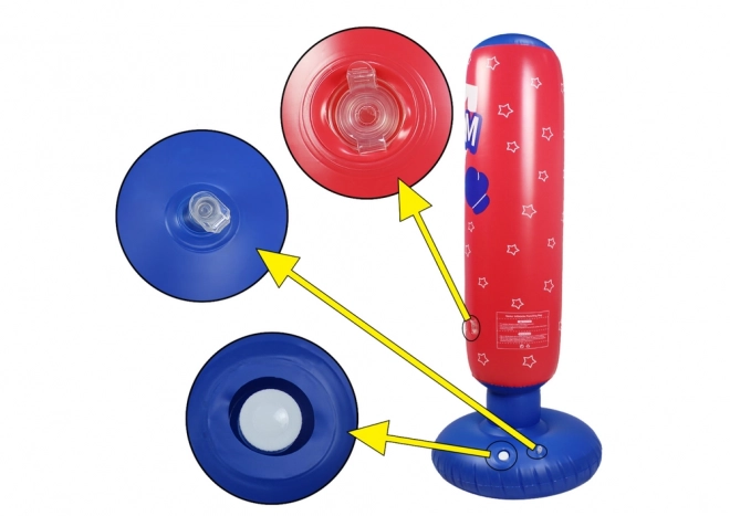 Opblaasbare boksbal rood-blauw 125 cm