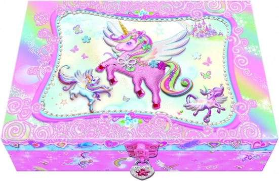 Coffret secret de correspondance et boîte à bijoux à motif licornes
