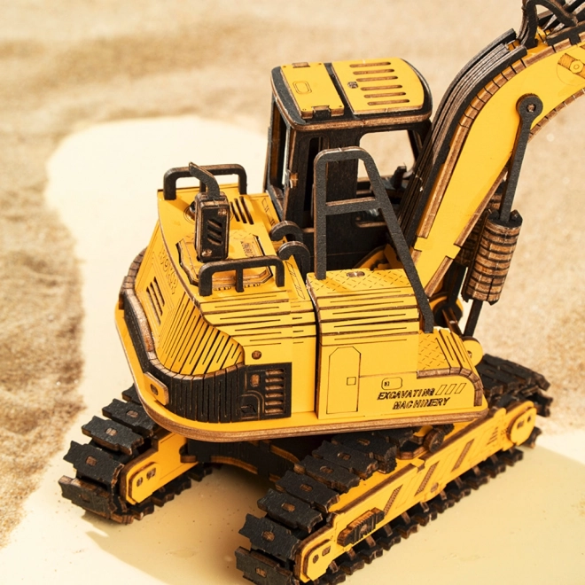 RoboTime houten 3D-puzzel - Graafmachine