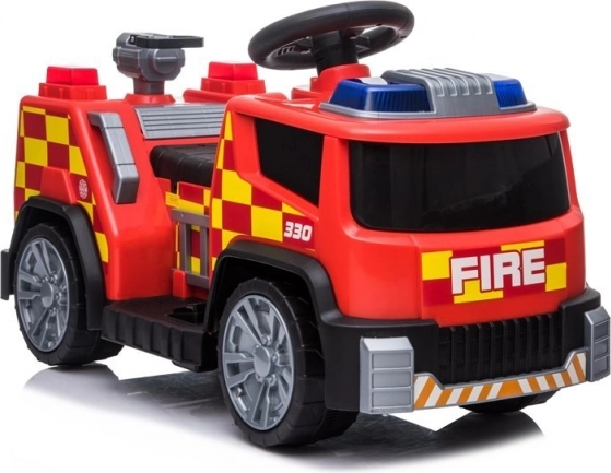 Elektrische brandweerwagen voor kinderen op batterij rood