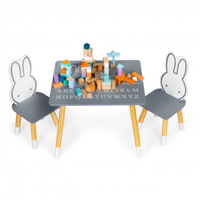 Kinder tafel met twee stoelen set meubelen Ecotoys