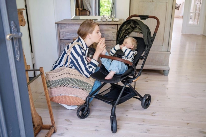Sportieve kinderwagen MoMi ADELLE zwart goud 2023