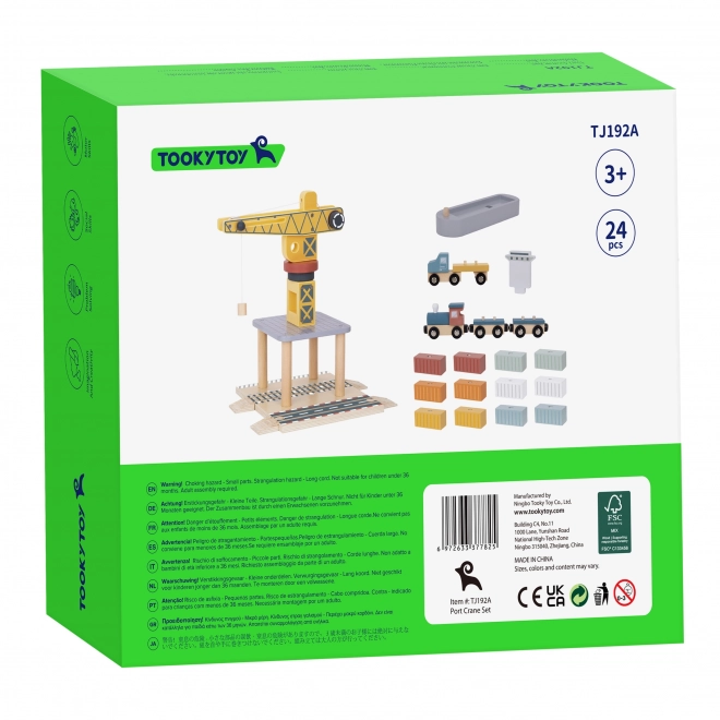 Tooky Toy Wooden Port Crane Set
