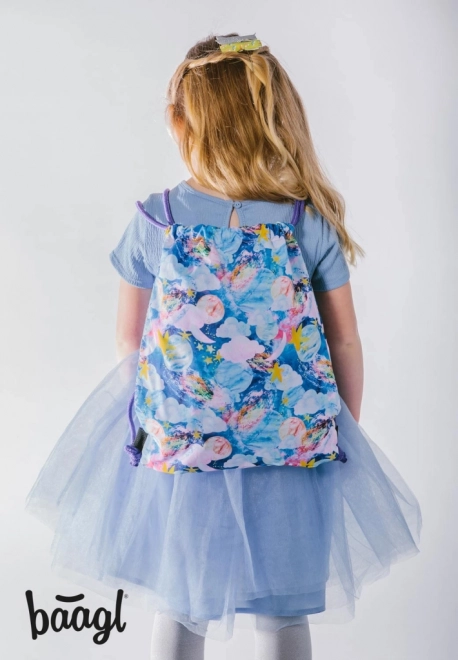 baagl preschool drawstring bag with star motif