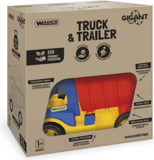 Grote vrachtwagen met aanhanger 107 cm Wader