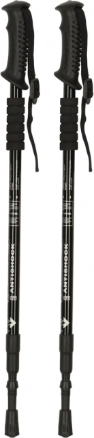 Opvouwbare trekkingstokken Nordic Walking, zwart, 2 stuks