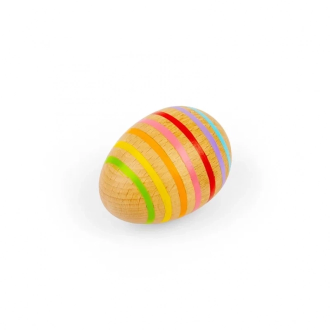 Wooden Musical Egg with Stripes