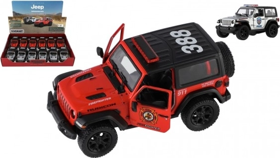 Jeep Wrangler Police Car Model 2018 with Pull-Back Action