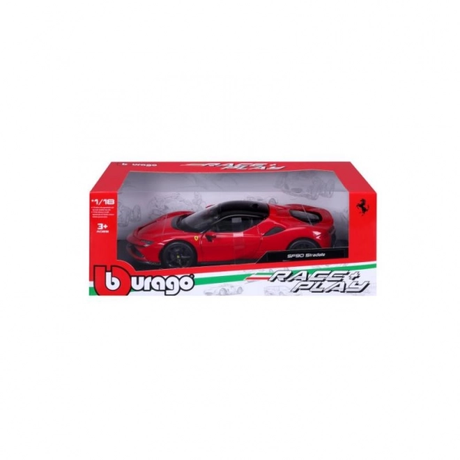 Metalen model Ferrari SF90 Stradale rood 1:18