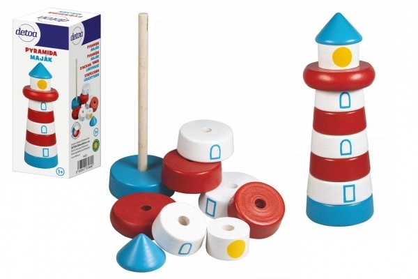 Pyramide empilable en bois phare DETOA