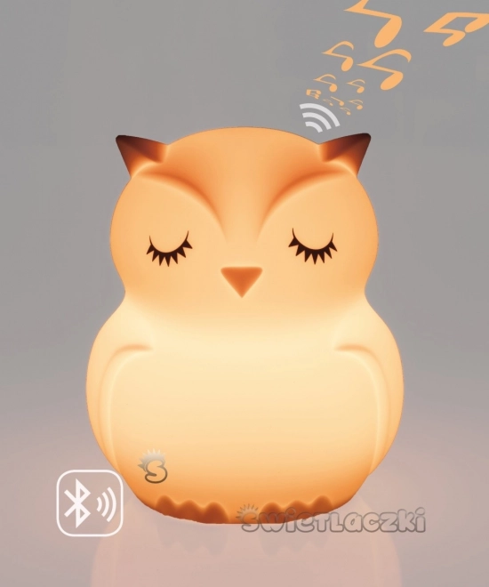 Color Changing Silicone Night Light with Bluetooth Speaker - Owl Companion