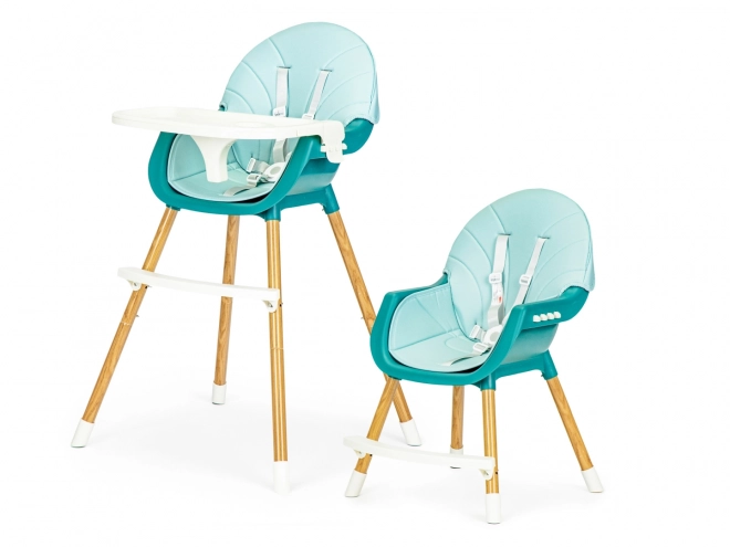 Ecotoys Eetstoel 2-in-1 turquoise