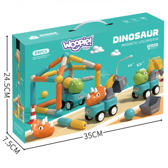 Woopie magnetische blokken dinosaurus constructieset