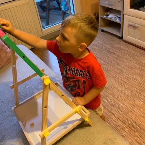 Houten tweezijdig bord voor kinderen
