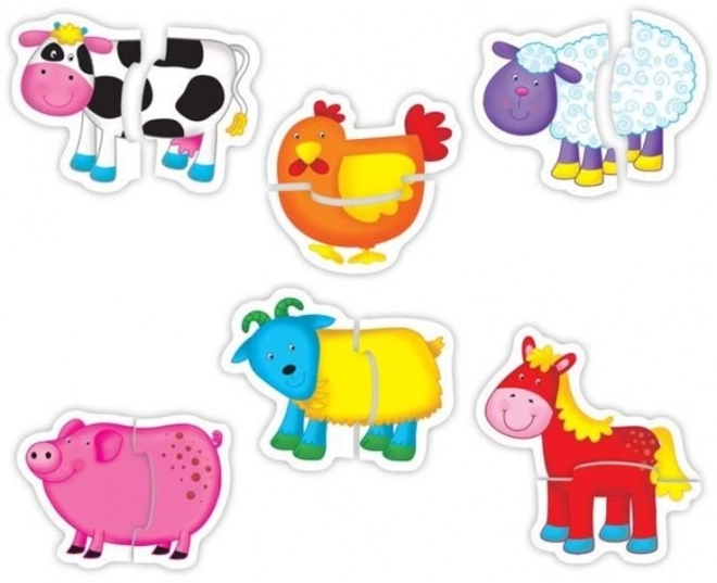 GALT Baby puzzel Boerderij 6x2 stukjes