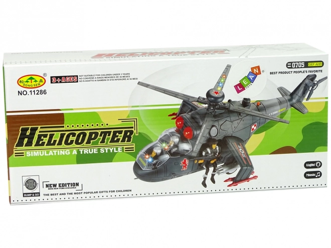 Helicopter with Huge Wings and Light Effects